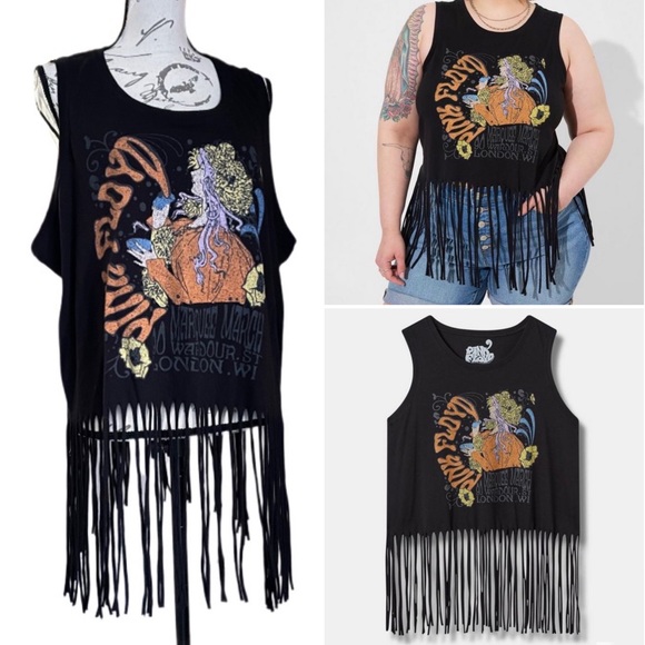 Pink Floyd Tops - Black Pink Floyd Classic Fit Cotton Fringe Tank - Torrid Size 3 Plus Size